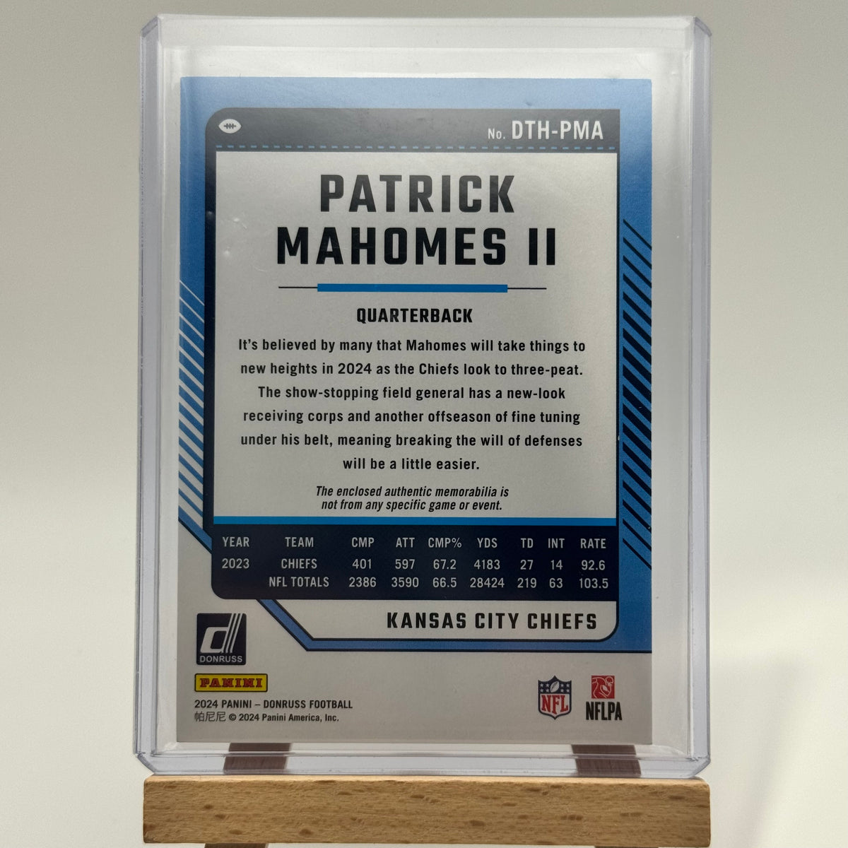 2024 Donruss Threads Patrick Mahomes Patch