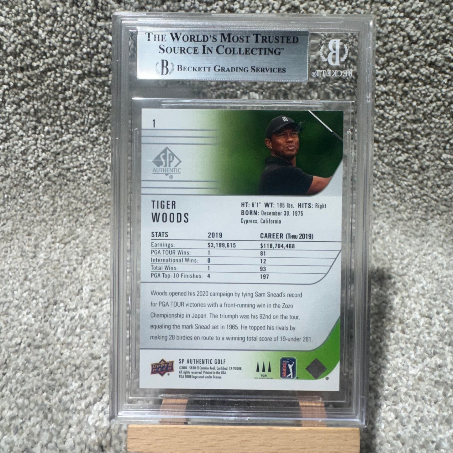 2021 Upper Deck SP Tiger Woods Beckett 9 Mint