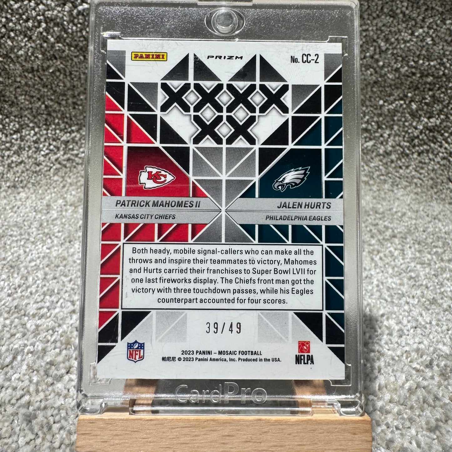 2023 Mosaic Carbon Copy Mahomes Hurts /49
