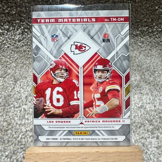 2021 Team Materials Len Dawson Patrick Mahomes II /49 Player Worn