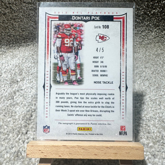 Playbook Dontari Poe Rookie Auto /5