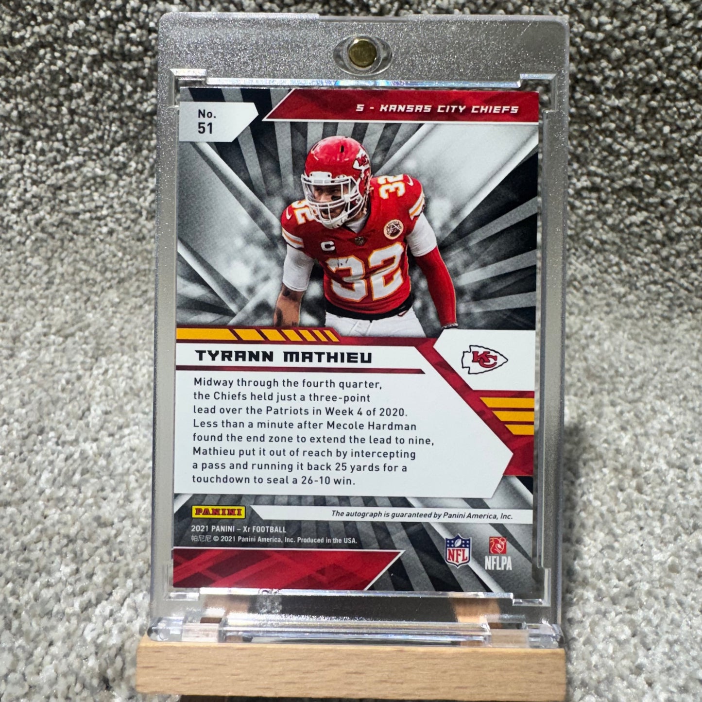 2021 XR Football Tyrann Mathieu Green Auto /5