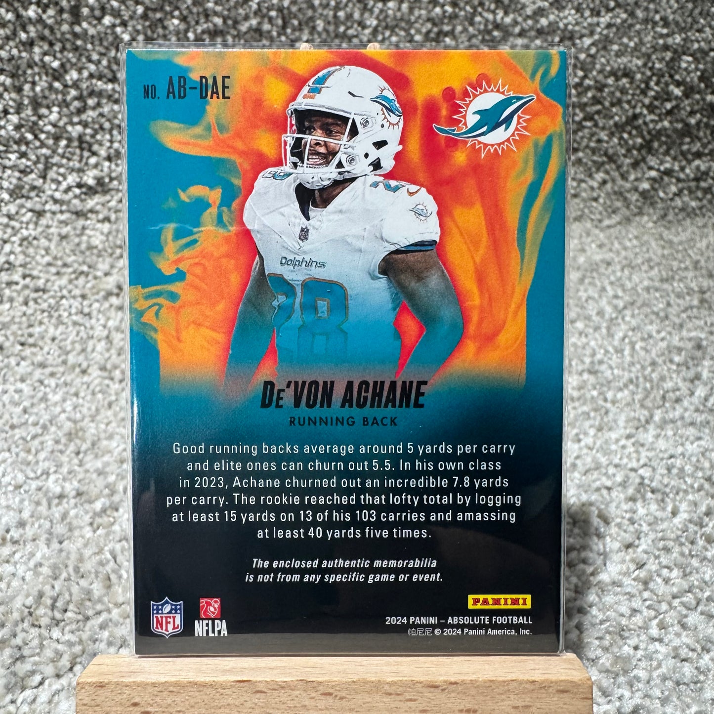 De’von Achane Dolphins Patch