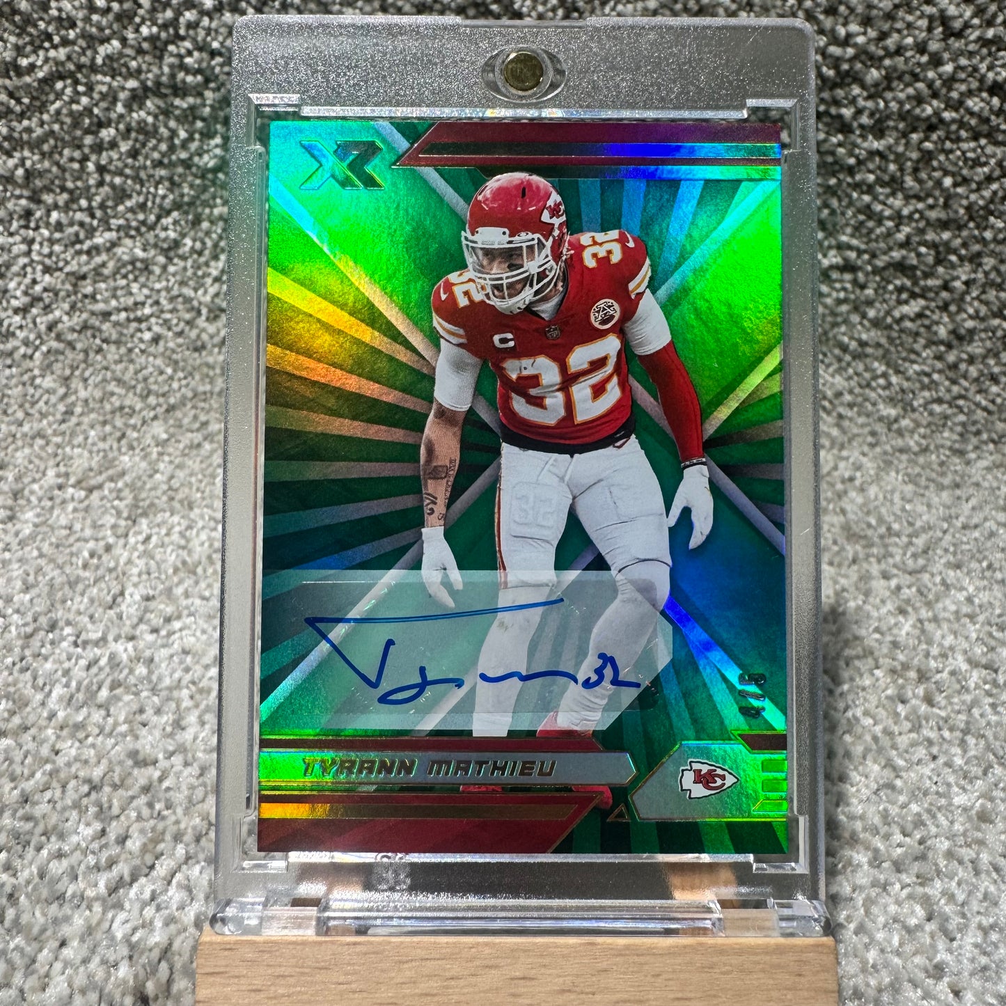 2021 XR Football Tyrann Mathieu Green Auto /5