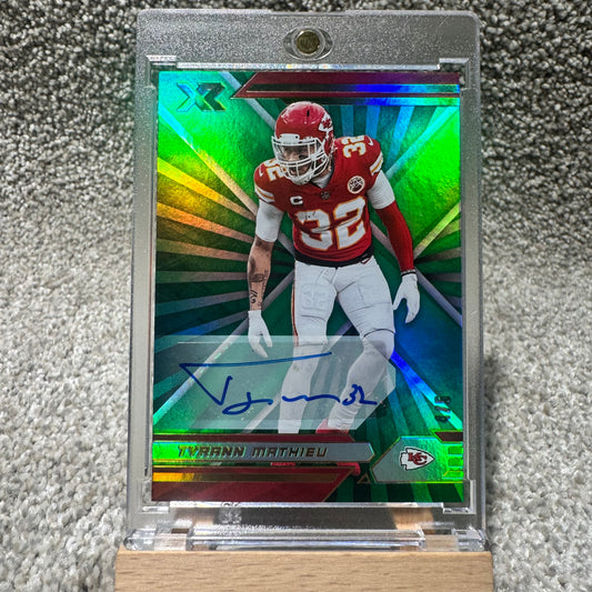 2021 XR Football Tyrann Mathieu Green Auto /5