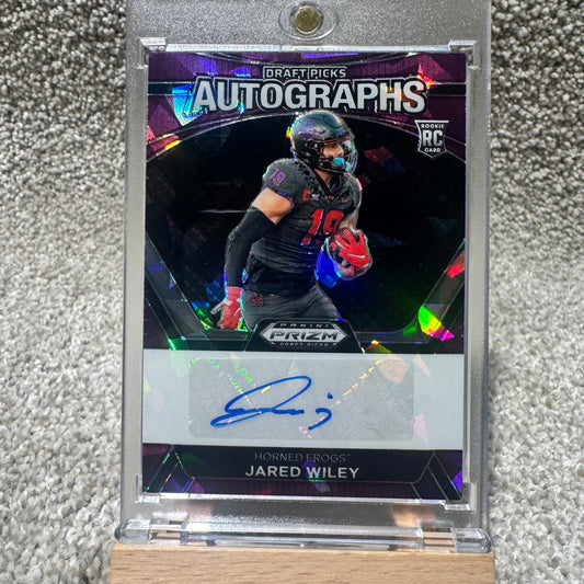 2024 Prizm Draft Picks Jared Wiley RC Purple Ice Auto /99