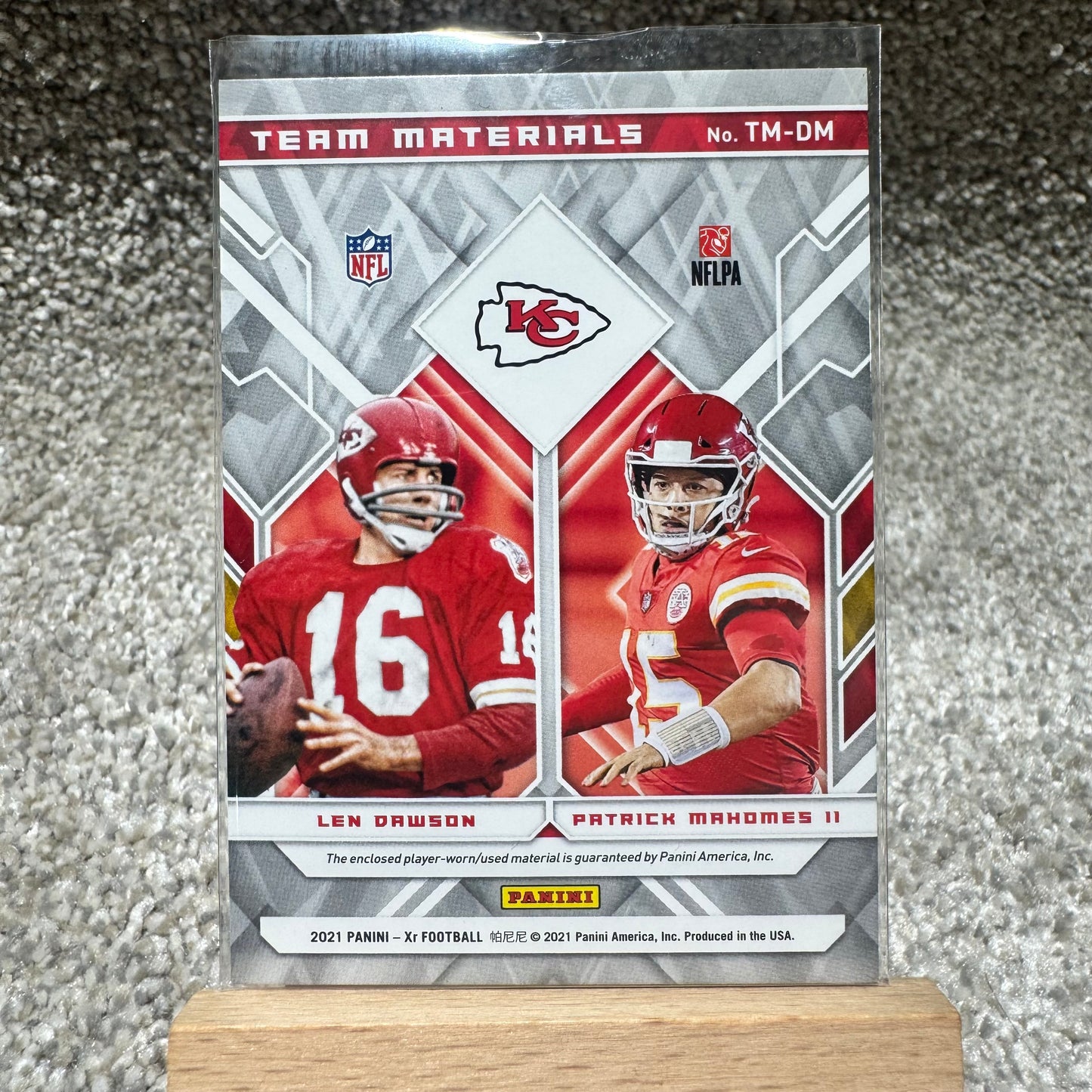 2021 Team Materials Len Dawson Patrick Mahomes II /49 Player Worn