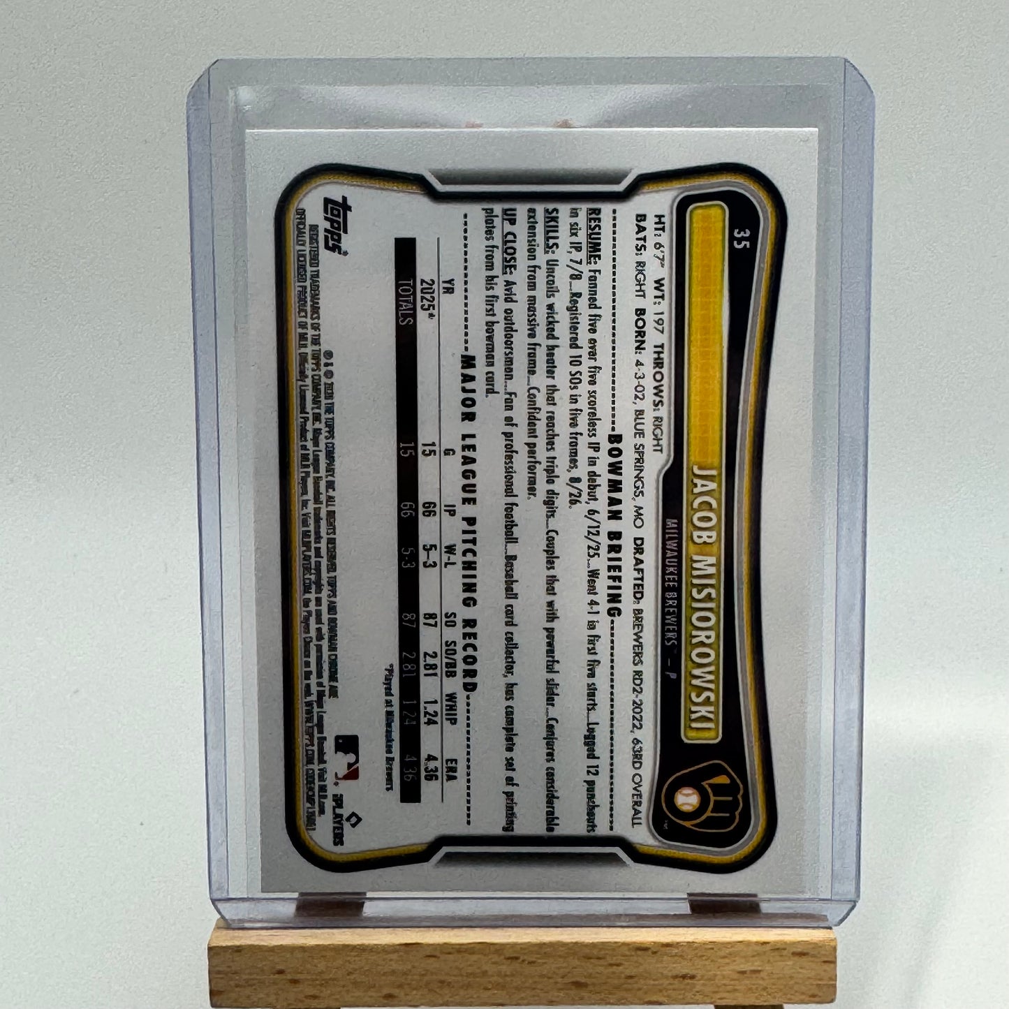 Bowman Chrome Mojo Jacob Misiorowski Rookie