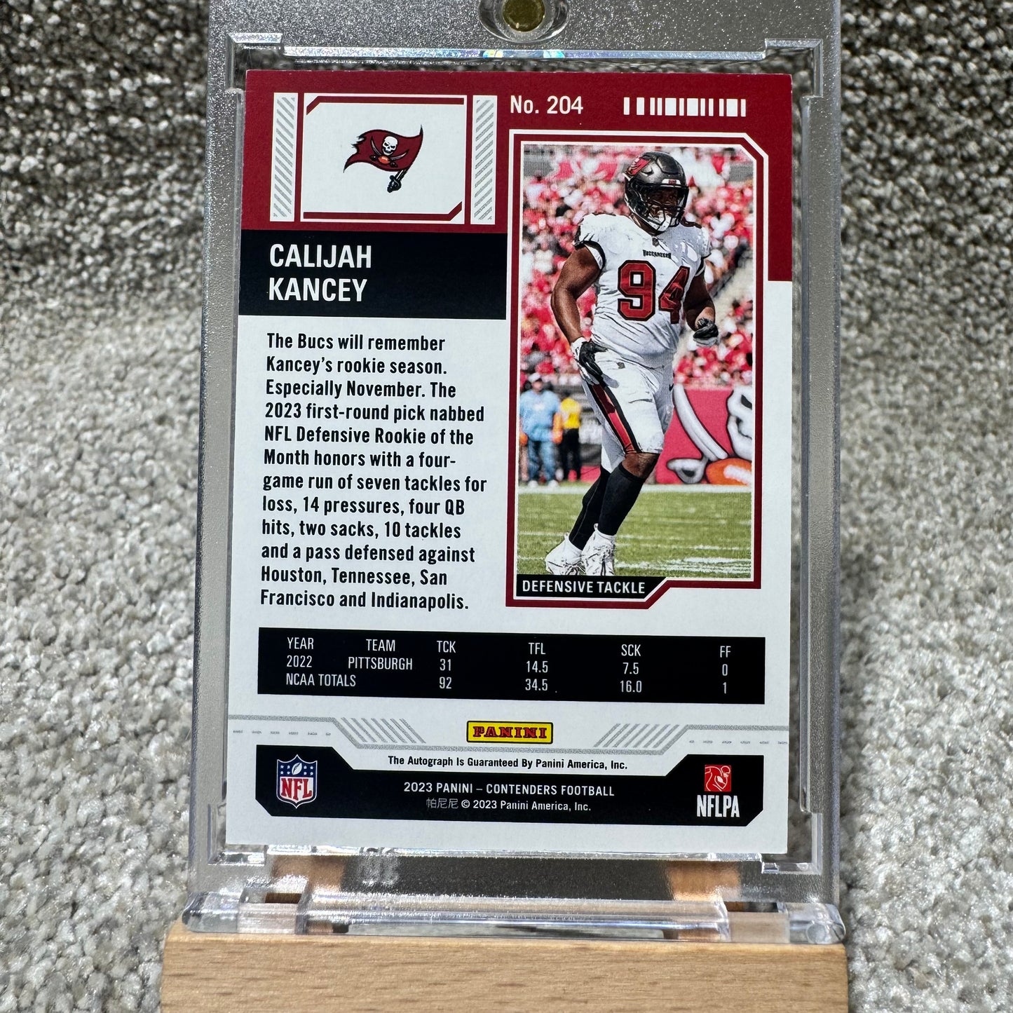 2023 Panini Contenders Calijah Kancey Auto /75
