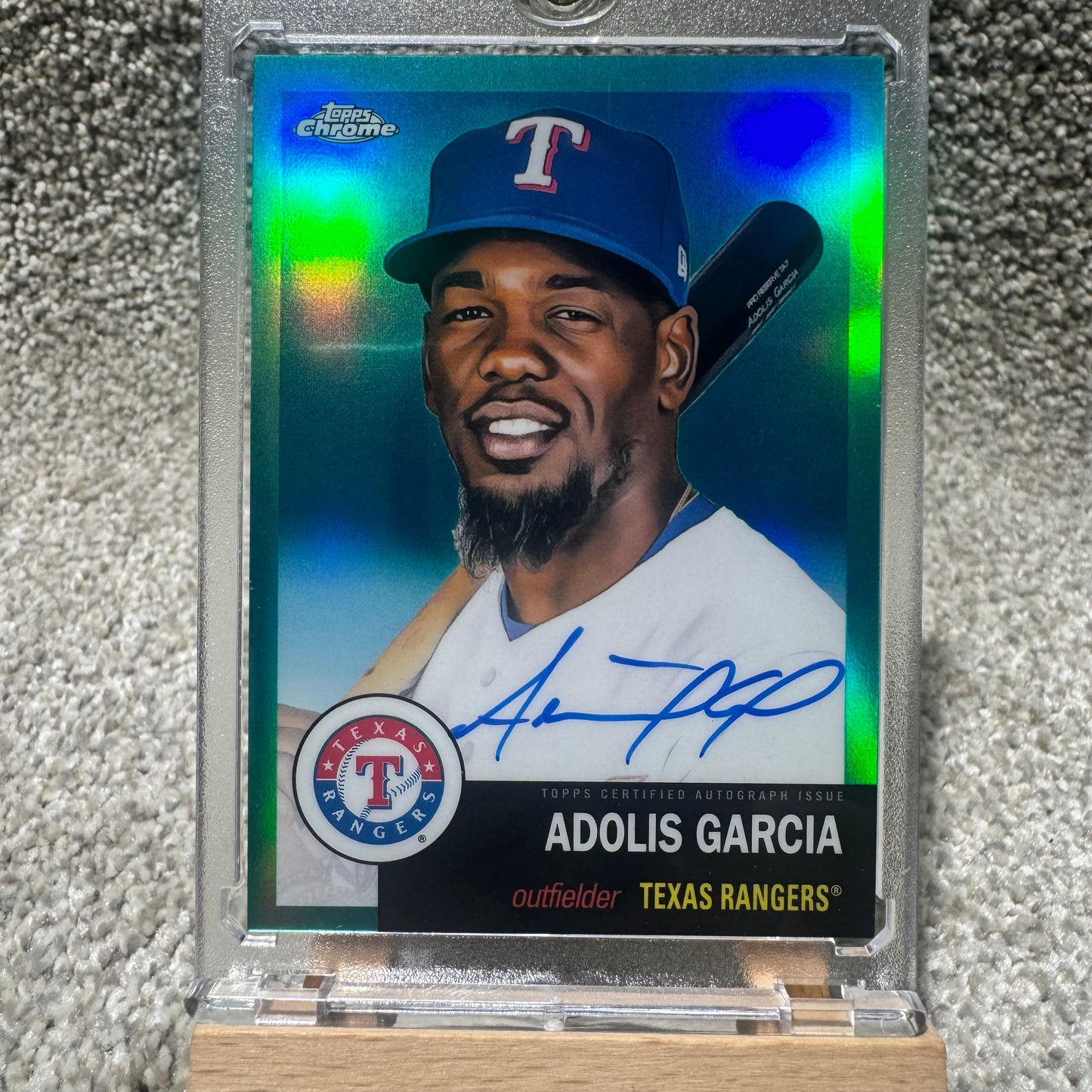 2022 Topps Chrome Platinum Adolis Garcia On Card Auto Aqua /150