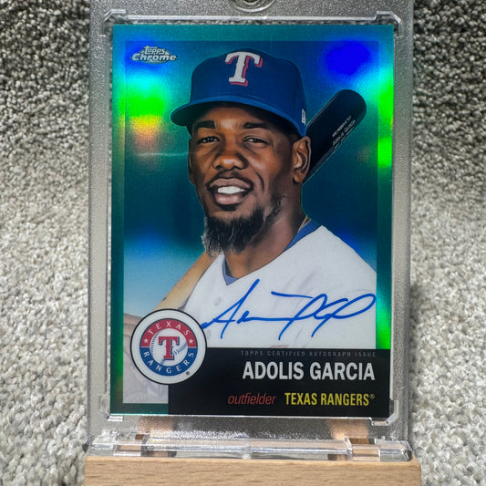 2022 Topps Chrome Platinum Adolis Garcia On Card Auto Aqua /150