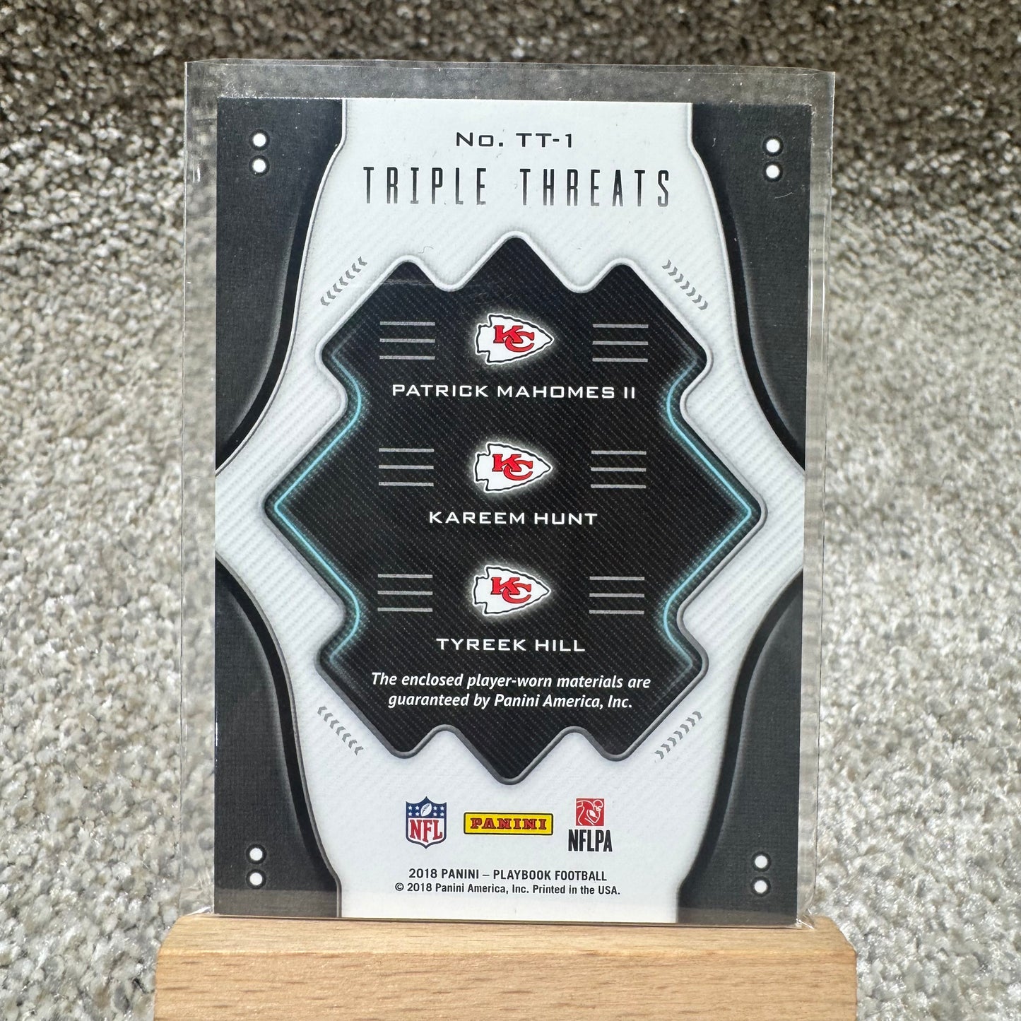 2018 Triple Threats Mahomes, Hunt, Hill Patch