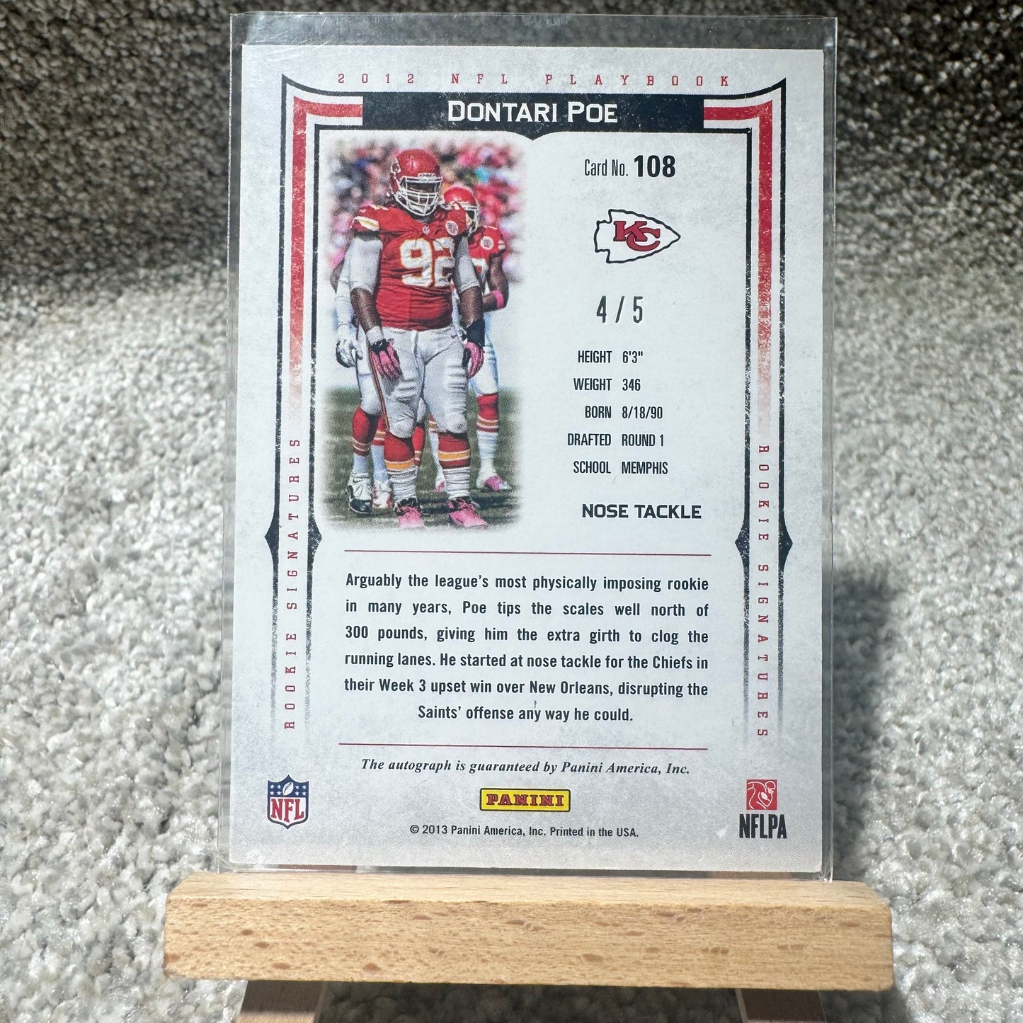 Playbook Dontari Poe Rookie Auto /5