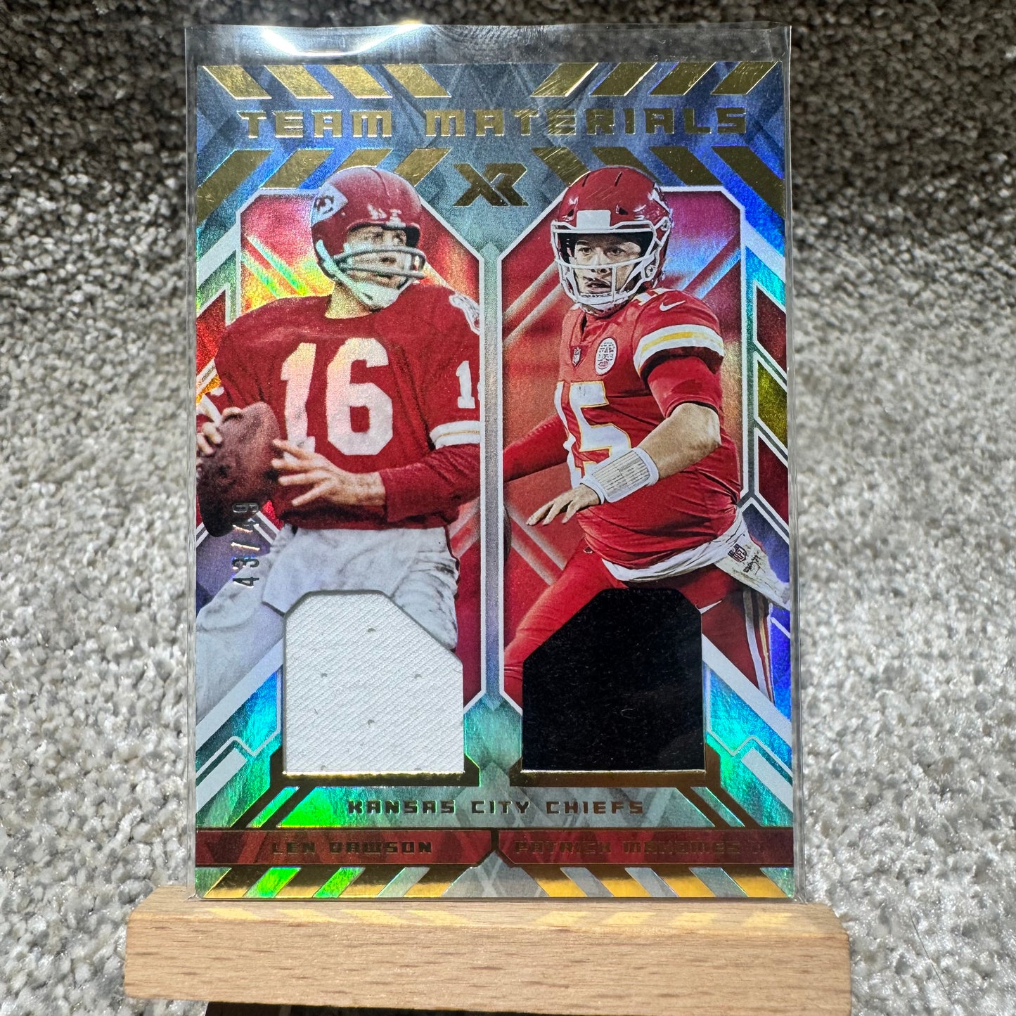 2021 Team Materials Len Dawson Patrick Mahomes II /49 Player Worn