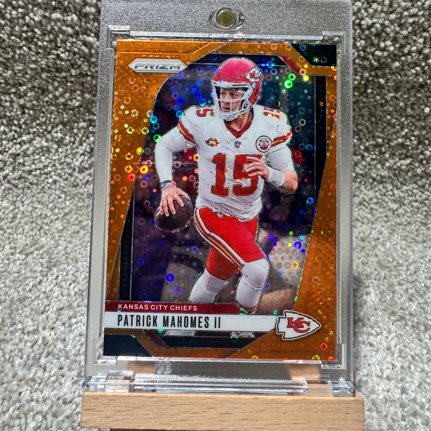 2024 Prizm Patrick Mahomes No Huddle Orange Disco