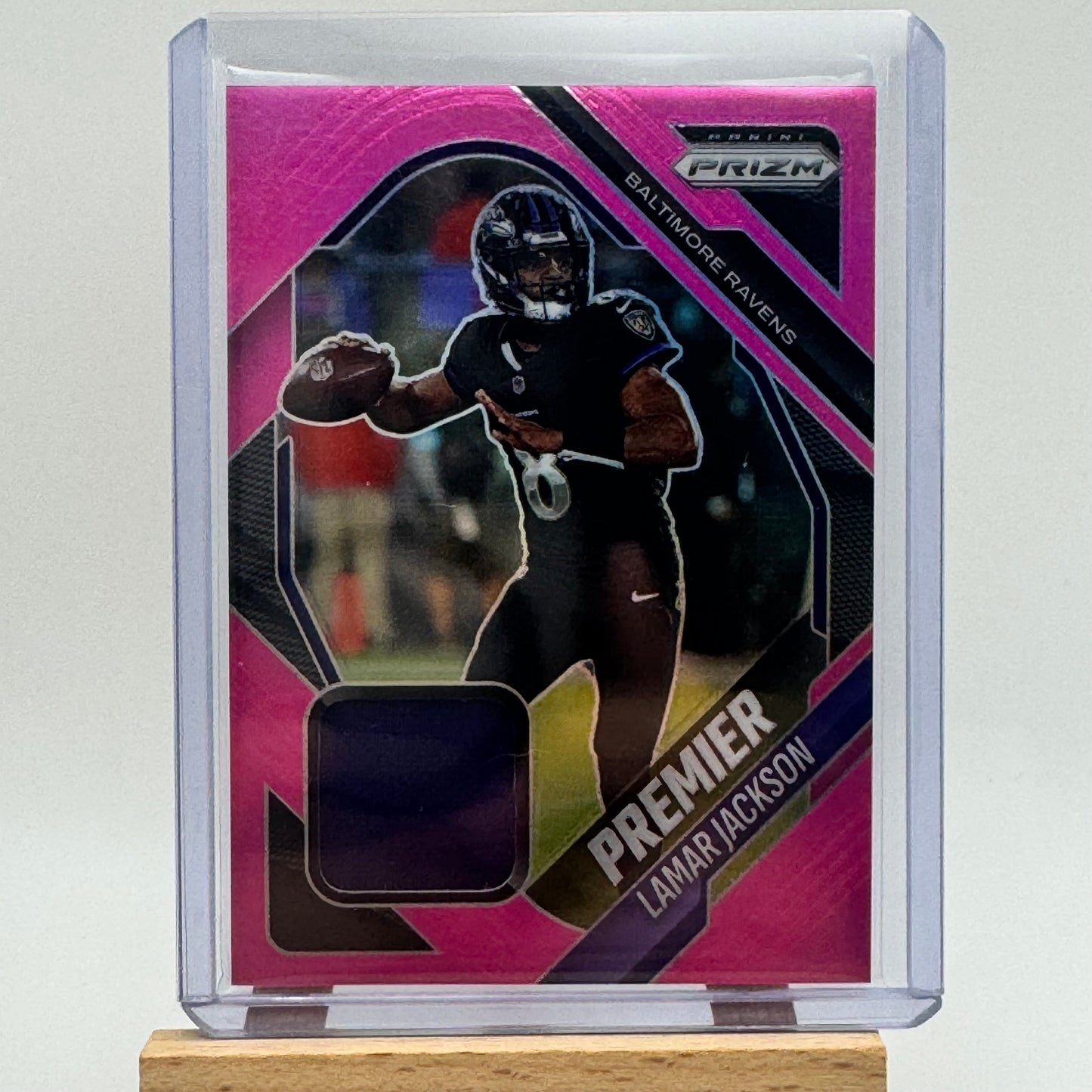 2025 Prizm Lamar Jackson Premier Patch Pink