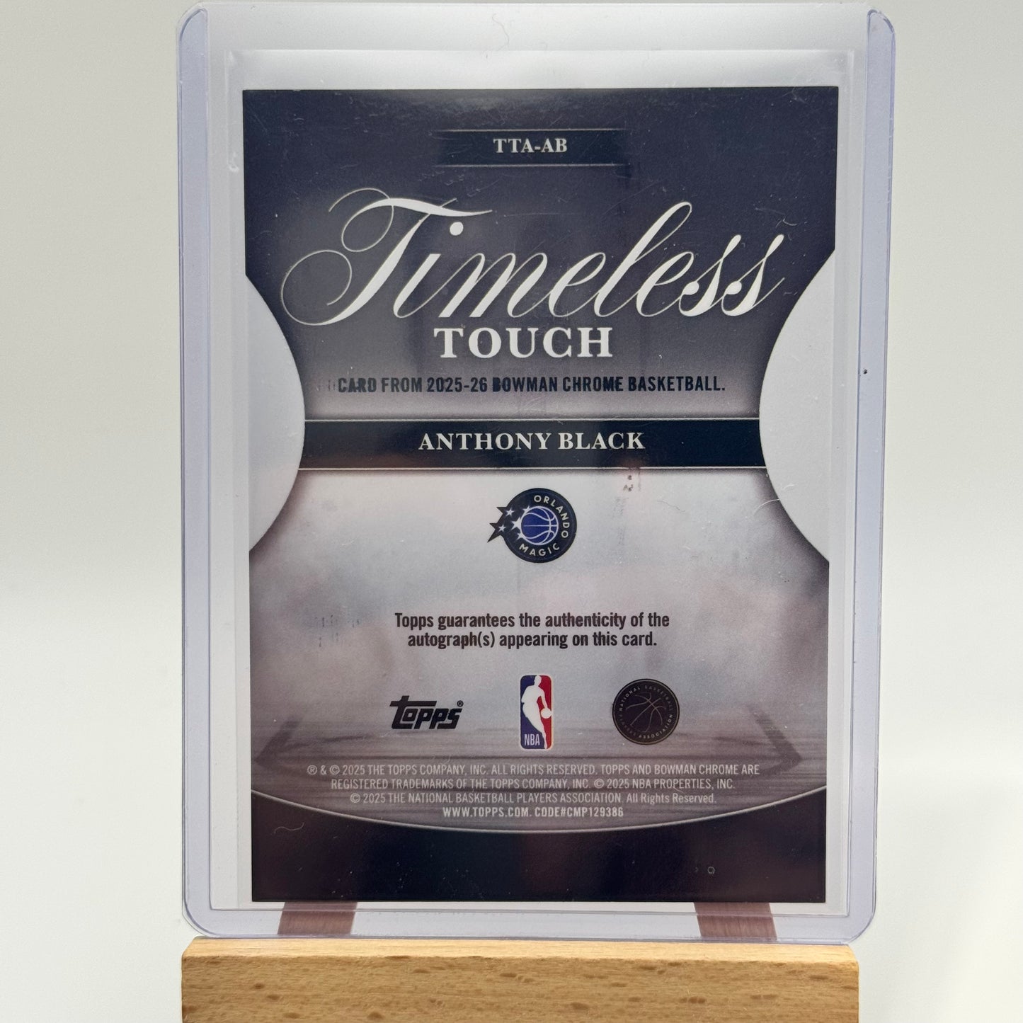 Bowman Chrome Timeless Touch Anthony Black Auto