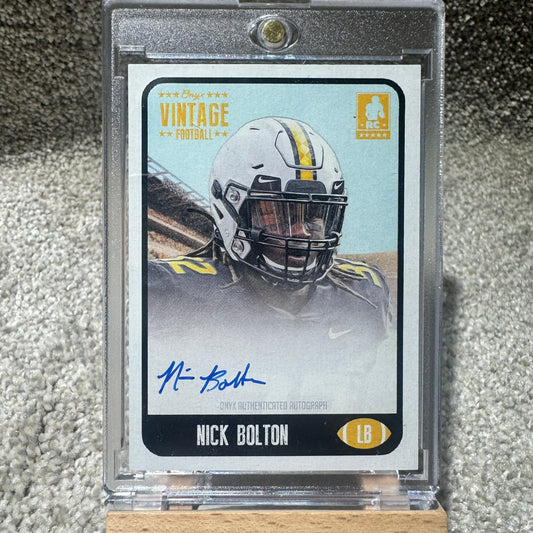 2021 Vintage Nick Bolton Rookie on Card Auto
