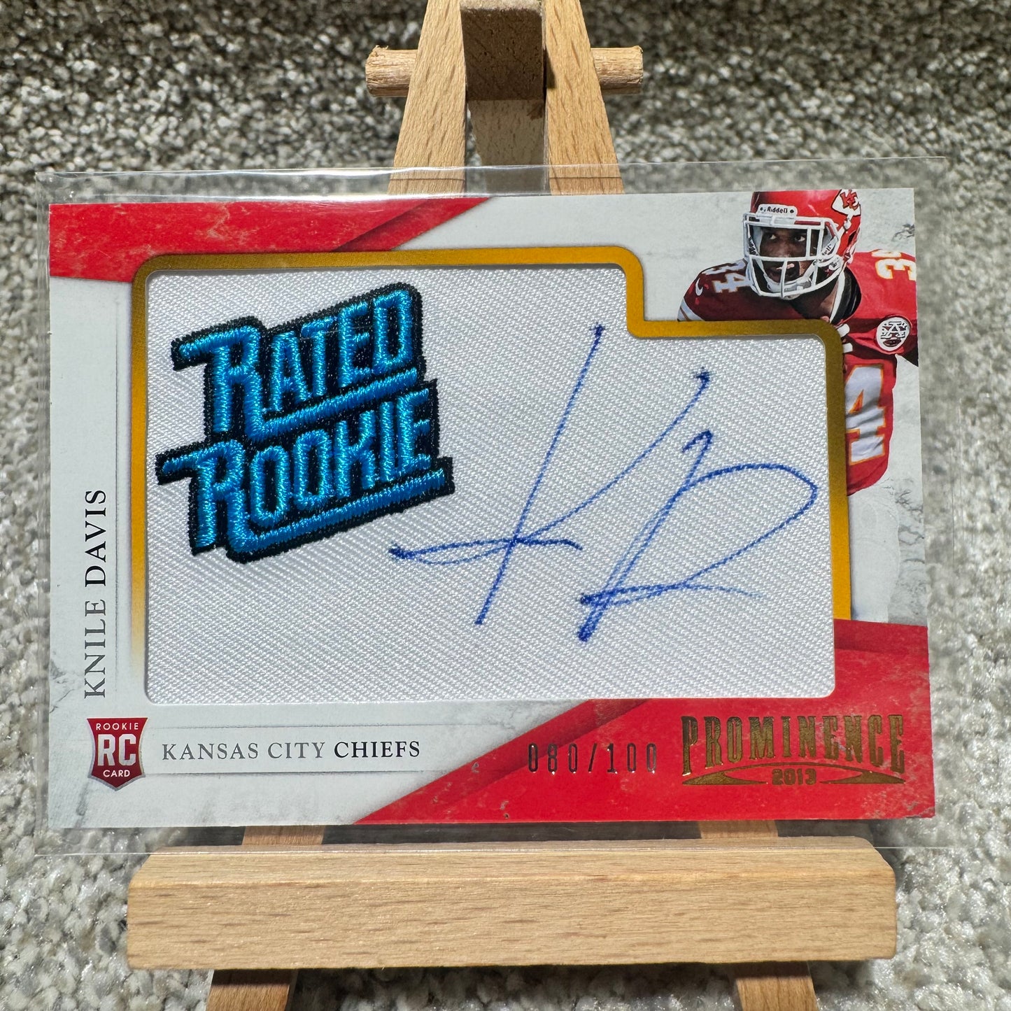 2013 Knile Davis Rated Rookie Jumbo Patch RPA