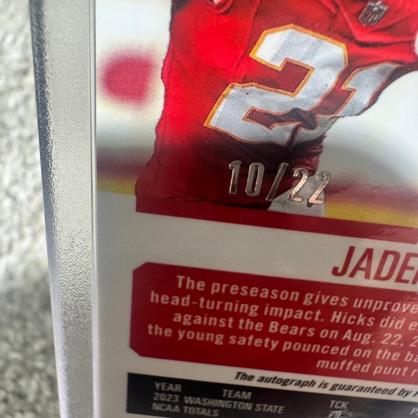 Rookie Ticket Jaden Hicks Auto /22